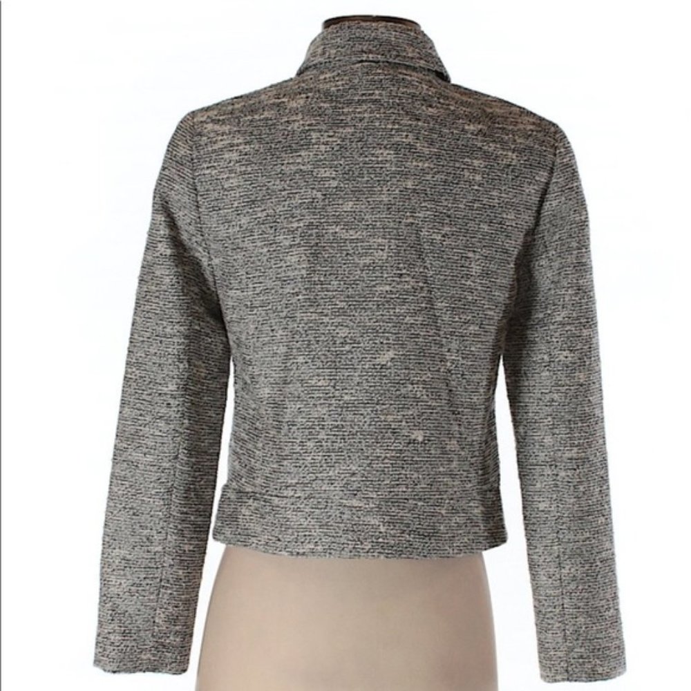 NWOT. J. Crew Zip jacket in black-and-white twee - Picture 6 of 8